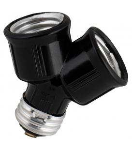 Séparateur de douilles E27 2xE27 noir