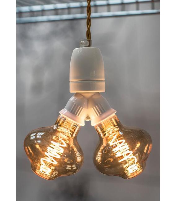Portalampada bianco Splitter E27 2x zoccoli per lampade decorative – Foto
