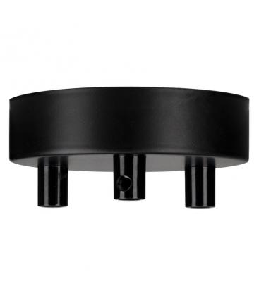 Tazza da soffitto in metallo nero per 3 cavi multipli 11752-26011