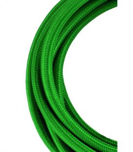 Cable textil decorativo 2C verde oscuro 3m