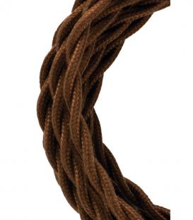 Decorative Textile Cable twisted 2C brown 3m