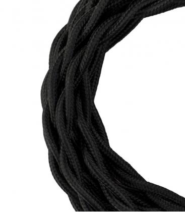 Elevate Your Space with Luxurious Twisted Black Textile Cable 11791-26107