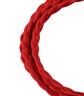 Decorative Textile Cable twisted 2C red 3m