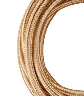 Decorative Textile Cable 2C metallic champagne 3m