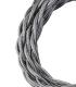 Decorative Textile Cable twisted 2C metallic silver 3m 11799-26123