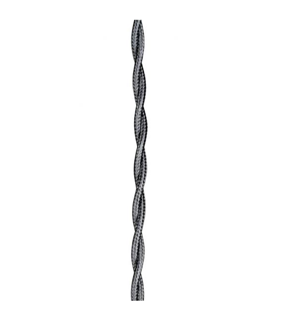 Élevez votre espace avec le câble textile torsadé argent métallisé – Photo