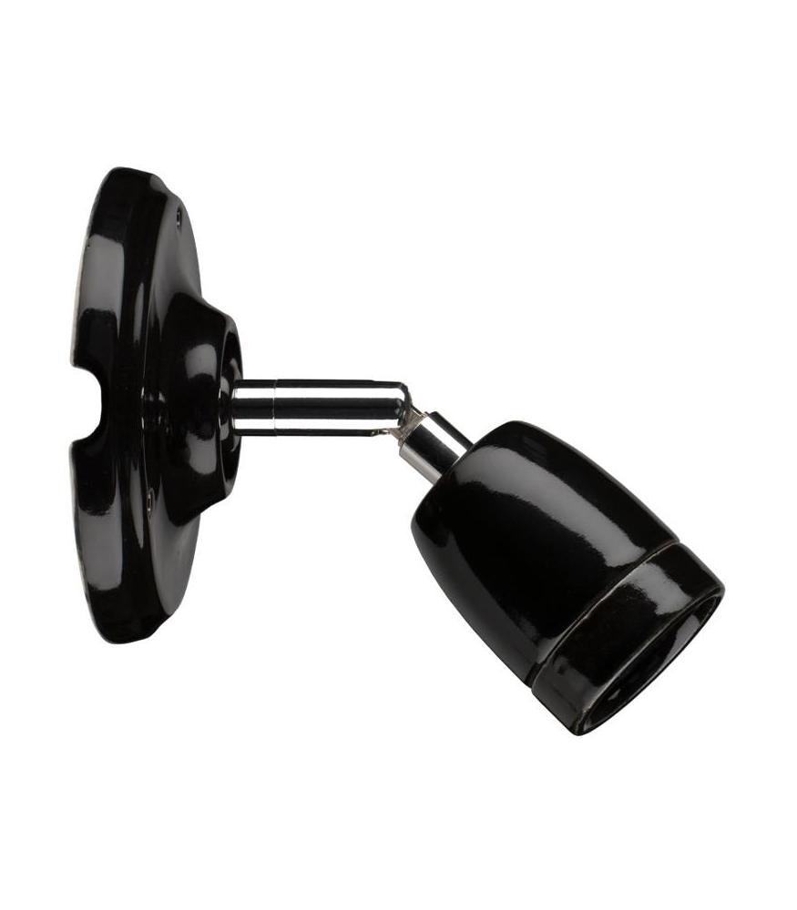 Decken Wandleuchte Porzellan E27 Schwarz