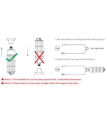 Portable UV-C Disinfection Light 60W E27 - UVC Luminaires 11890-26351