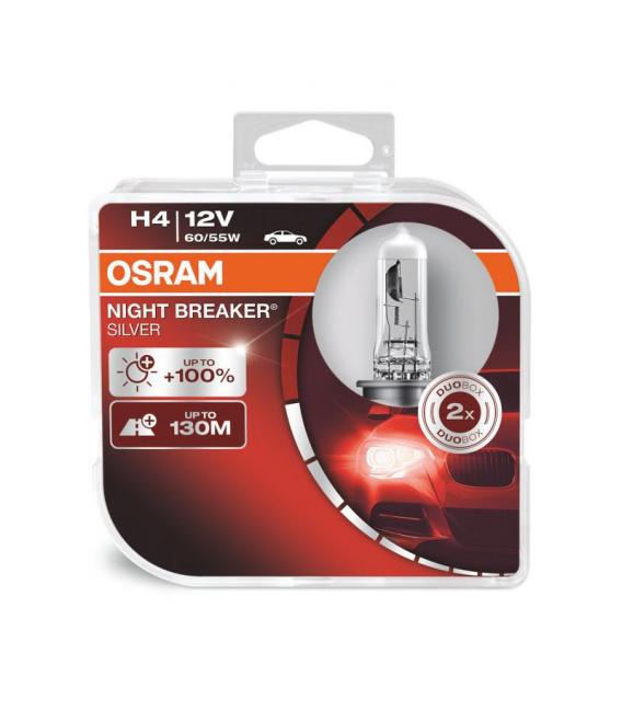 Car Bulb H4 60/55W Night Breaker Silver - Double Pack – photo