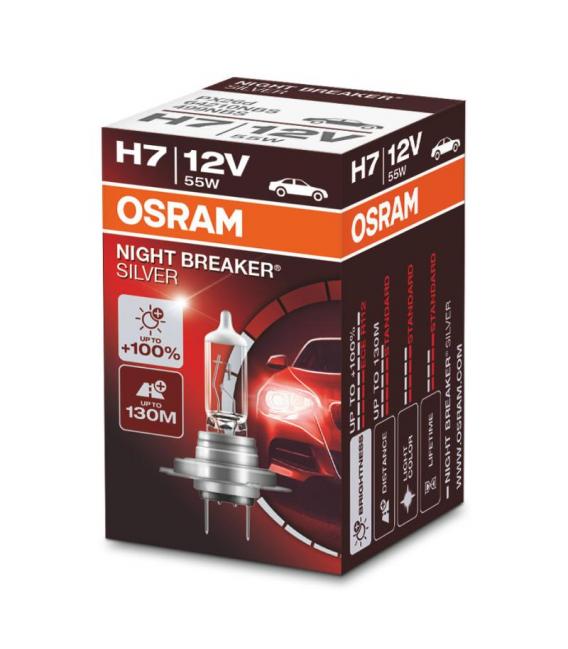 Lampadina auto H7 55W 12V PX26D Night Breaker Argento - Aggiornamento Tuning – Foto