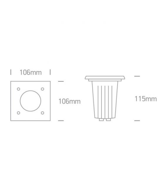Apparecchio da incasso a pavimento per esterni in acciaio inox IP67 - 35W GU10 – Foto