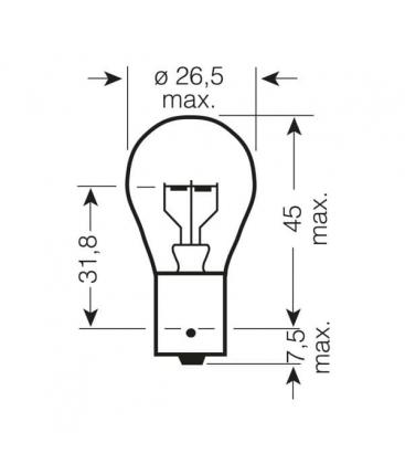 24V Truckstar PRO BA15s 21W Bulb - Premium Truck Bulb 1196-2821