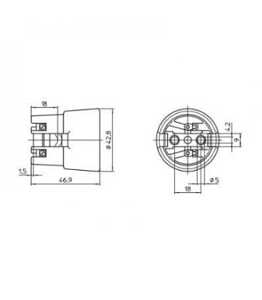 Porzellan M4 62310 Lampenfassung - Einzigartige E27-Leuchte 4022-3122
