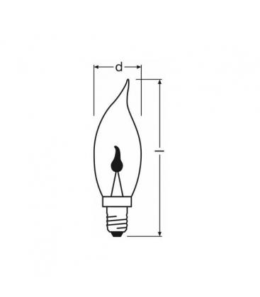 Lampadina effetto fiamma Classic Decor BA Flicker 3W E14 115-314
