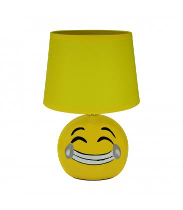 Lampada da tavolo EMO E14 gialla divertente con faccina sorridente 12025-32013