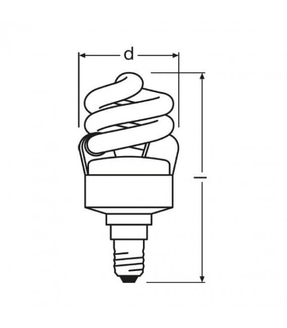 Dulux PRO MICRO Twist 7W 825 E14 Lamp – photo