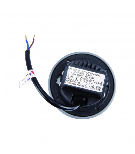 AZYL C 1.6W NW LED-Wandeinbauleuchte Grau – foto
