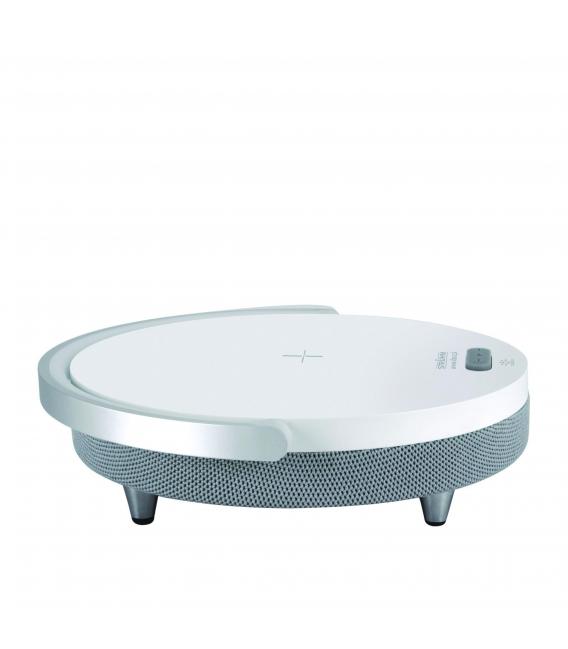 Lampada LED SATURN: Caricatore senza fili e altoparlante Bluetooth – Foto