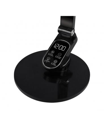 RAGAS Lampe de bureau LED noire - Luminosité réglable, lumière blanche et horloge 13570-38147
