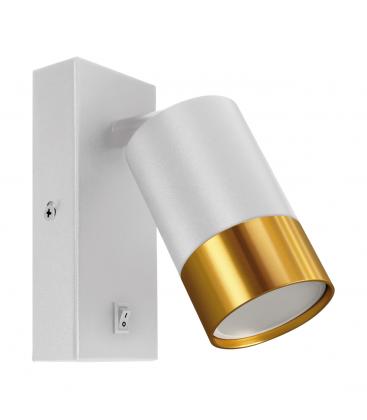 PUZON WLL GU10 Blanc Or Luminaire avec interrupteur 13631-38235