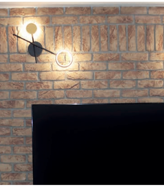 Luminaria LED de pared OMEGA LED V 10W negro / oro NW – foto