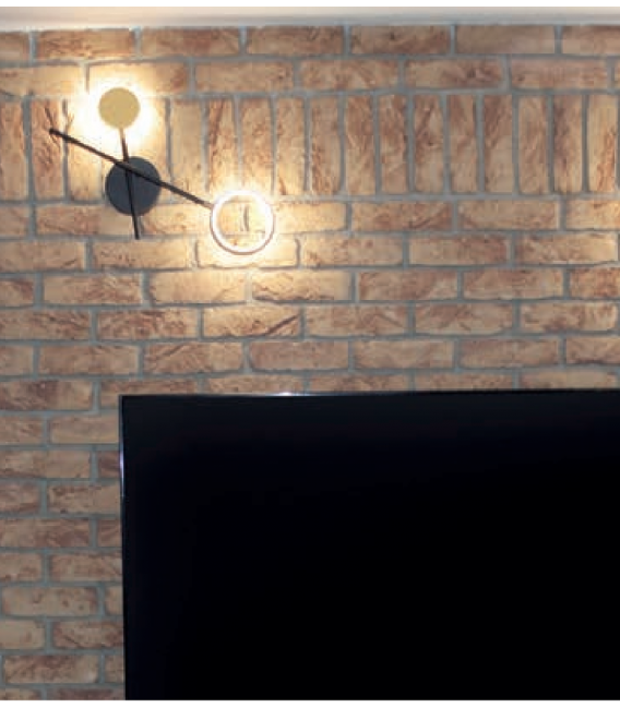Apparecchio LED a parete OMEGA LED V 10W nero / oro NW – Foto