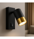 PUZON WLL GU10 nero / oro - con interruttore 13632-38481