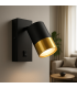 PUZON WLL GU10 schwarz / gold - mit Schalter 13632-38503
