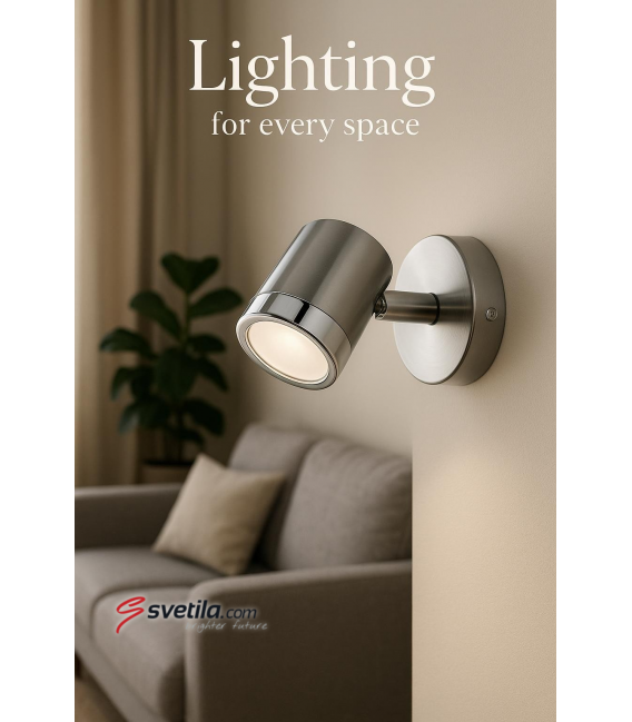 Luminaria OLAF GU10 1C - Cromo/Acabado Cromo Mate – foto