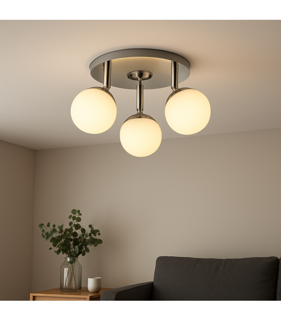 NELI 3C Luminaria LED Cromada - 3x6W Luz Blanca Cálida – foto