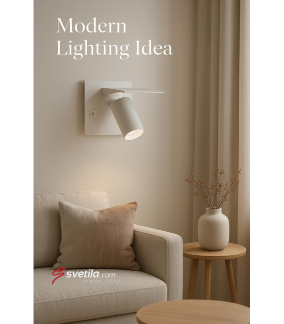 FONO WLL GU10 Apparecchio LED bianco Telefono con mensola USB – Foto