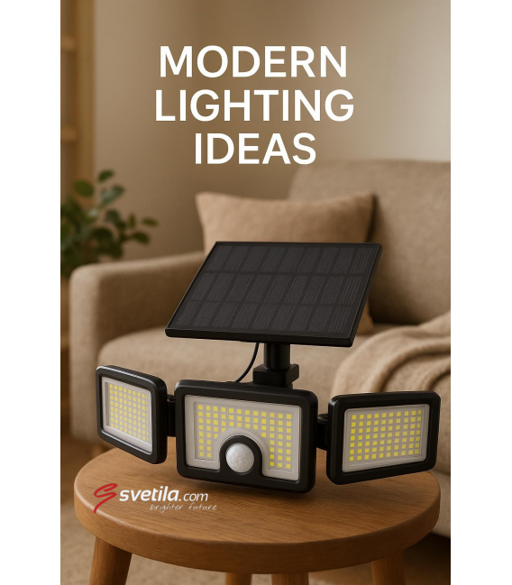 Spot solaire à LED avec détecteur de mouvement - SALEM 5W CW – Photo