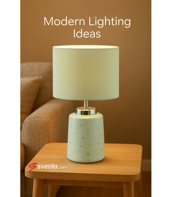 HELENA E14 Lámpara de Sobremesa Blanca/Plateada - Ilumina tu Escritorio – foto