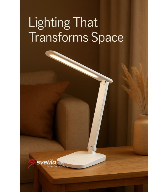 ZET White LED Desk Lamp - Adjustableness, Touch Colour Control – photo