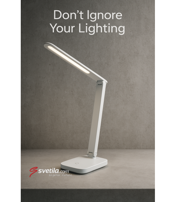 Namizna svetilka ZET bela LED - nastavljiva svetlost, upravljanje barve na dotik – fotografija