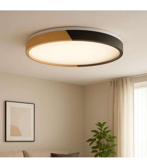 Ceiling LED Luminaire FARNA C 48W NW - Oak/Black – photo
