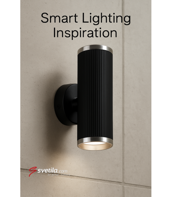 FRIDA WLL 2XGU10 Black Chrome - Up & Down Luminaire – photo