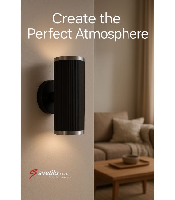 FRIDA WLL 2XGU10 Negro Cromo - Luminaria Única Up & Down – foto