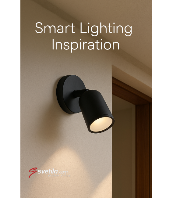 Apparecchio nero BOGNA GU10 1C - Soluzione illuminotecnica esclusiva – Foto