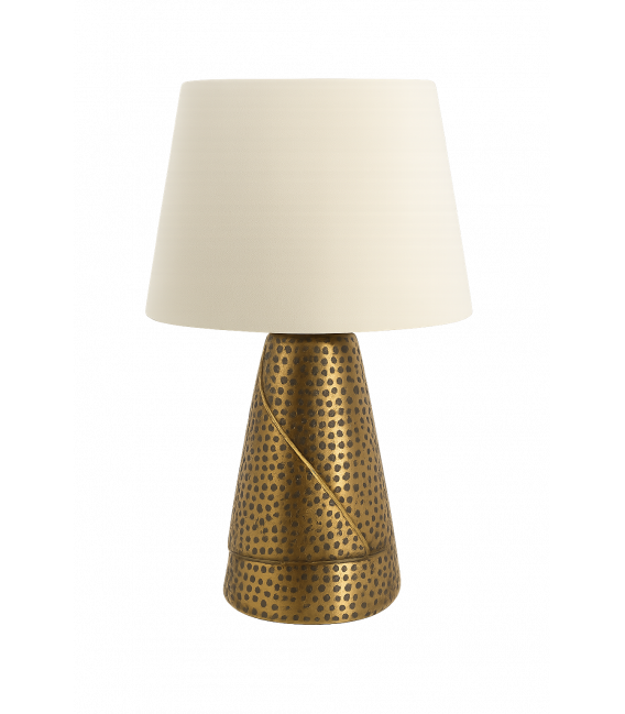 Lampe à poser Gold MAGDA E27 en beige - Une solution d'éclairage unique – Photo