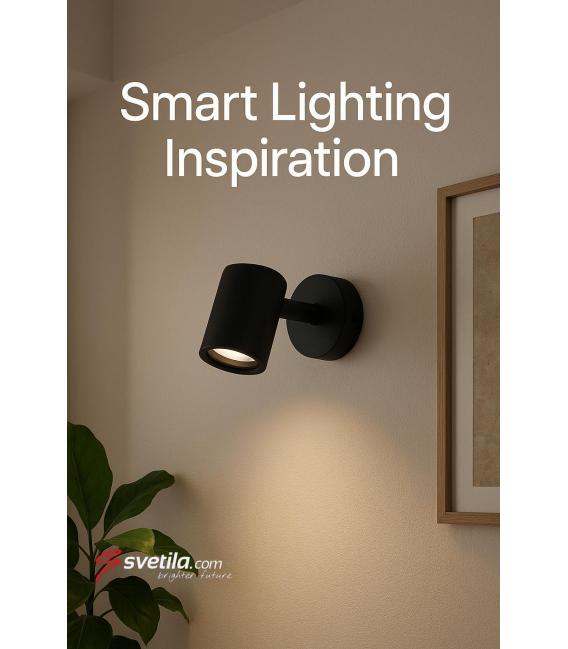 Črna svetilka TENOR GU10 1C - edinstvena luč za osvetlitev – fotografija