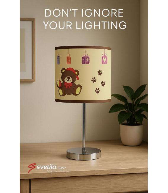 NUKA E14 Marrón - Preciosa lámpara de sobremesa infantil de diseño – foto