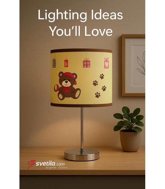NUKA E14 Brown - Belle lampe de table pour enfants – Photo
