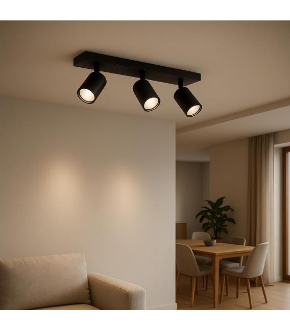 Schwarze MANAM GU10 3L Leuchte - Einzigartige Beleuchtungslösung – foto