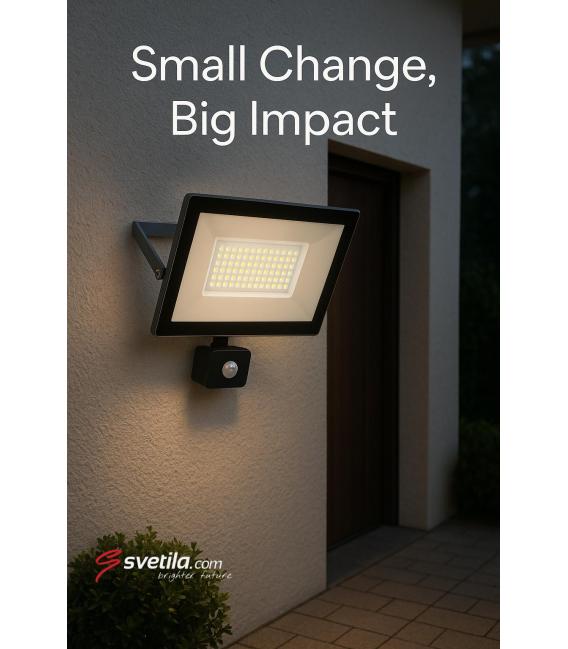 LED spotlight with motion sensor 100W Grey CW – photo