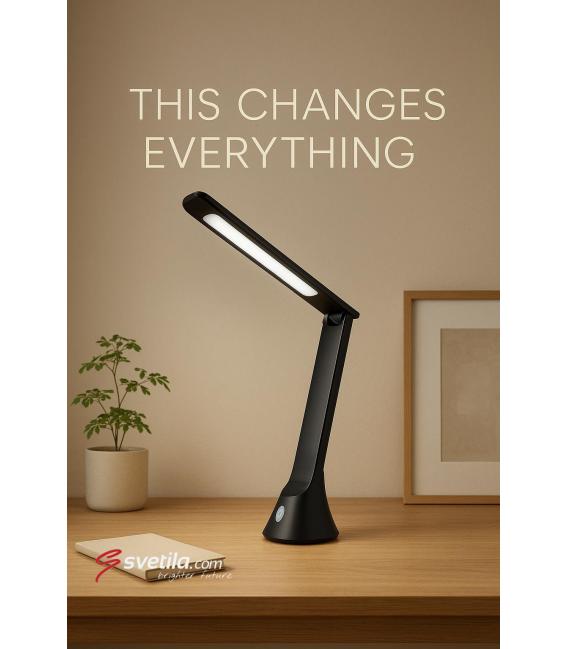 GIBON Lampe de bureau LED noire - Luminosité réglable et lumière blanche – Photo
