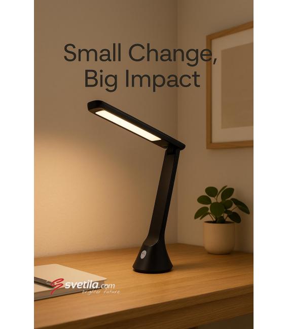 GIBON Lampada da scrivania a LED nera - Luminosità regolabile e luce bianca – Foto
