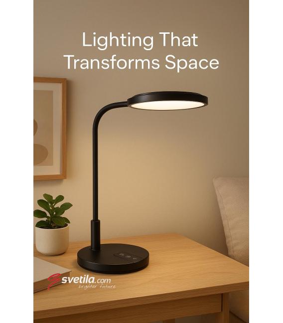 PLATON Lampada da scrivania a LED - Luminosità regolabile in nero e luce bianca – Foto