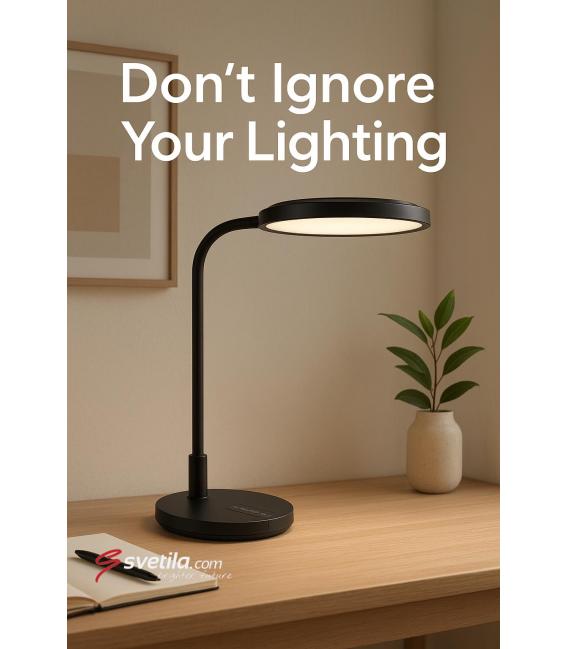 PLATON Lampe de bureau LED - Luminosité noire et lumière blanche réglables – Photo