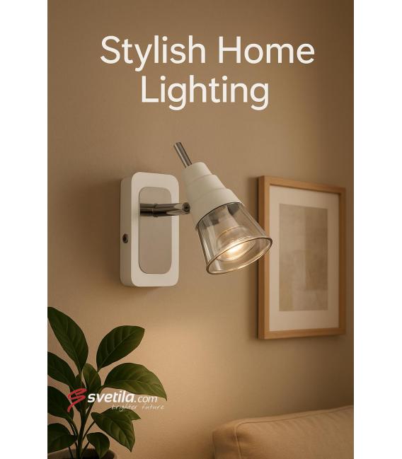 Elegante apparecchio TOMI GU10 1D cromo e bianco - Illuminazione unica – Foto
